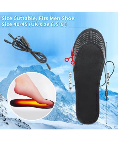 Selftek Heated Insoles - USB-Powered Winter Foot Warmers for Men & Women | Adjustable Temperature & Timer | Washable Thermal Insoles (Size 40-45) - Buy Online on GoSupps.com