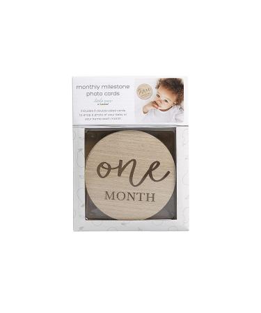 Little Pear Wooden Milestone Photo Cards - Double Sided Monthly Prop Discs for Baby Announcement & Pregnancy Journey - Natural Wood Milestone Markers - Buy Online on GoSupps.com