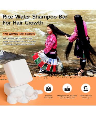 Fermented Rice Water Shampoo Bar for Hair Growth & Moisture | 3.4 Oz - Nourish Dry Damaged Hair & Reduce Hair Loss - Buy Online on GoSupps.com