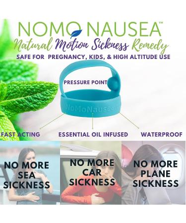 NoMo Nausea Band Blue - Instant Relief from Nausea with Peppermint Oils - Acupressure & Aromatherapy for Morning Sickness, Motion Sickness, Hangover & Pregnancy - Waterproof & Small - Buy Online on GoSupps.com