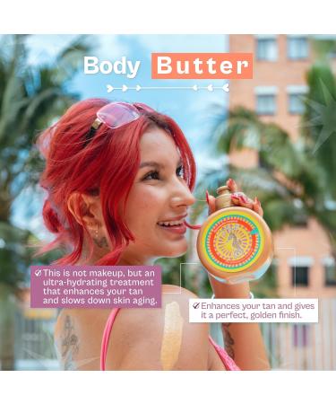 Kaba D'Luchi Body Butter Made With Natural Coconut Oil and Vitamin E Provides Intense Nourishment & Hydration Moisturize Skin With Golden Glitter 10 Oz - Buy Online on GoSupps.com