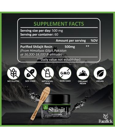 Purified Himalayan Shilajit Resin 30g - 100% Natural & Organic | Rich in Fulvic & Humic Acid, 85+ Minerals | Energy & Immunity Booster - Buy Online on GoSupps.com