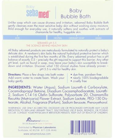 Sebamed Baby Bubble Bath 6.8 fl oz - Gentle Formula for Sensitive Skin, Eczema & Psoriasis - Buy Online on GoSupps.com