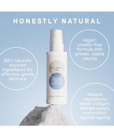 Balance Me Collagen Boost Moisturiser Smooth and Rejuvenate Face & Neck Anti-Ageing Cream For All Skin Types Peptides & Hyaluronic Acid 99.9% Natural Vegan/Cruelty Free MadeInUK 1.7 Fl Oz 1.76 Ounce (Pack of 1) - Buy Online on GoSupps.com