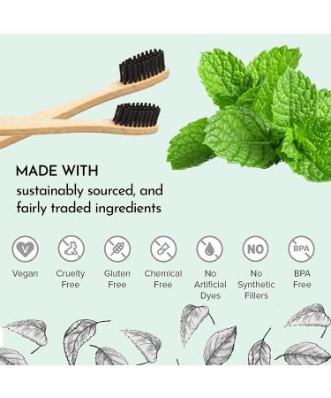 Spearmint Toothpaste Tablets & Bamboo Toothbrush Set | Travel Teeth Whitening Tabs for Adults & Kids | Fluoride-Free, Gluten-Free, Vegan | Eco-Friendly & Plastic-Free | 60 Tabs - Buy Online on GoSupps.com