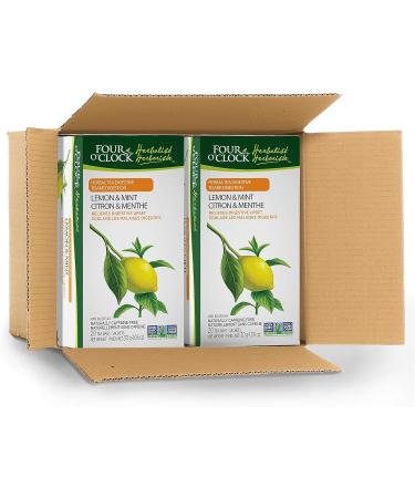 Four O'Clock Herbalist Digestive Lemon & Mint Herbal Tea Non-Gmo Kosher Gluten-Free 6 Pack of 20 Teabags - Buy Online on GoSupps.com