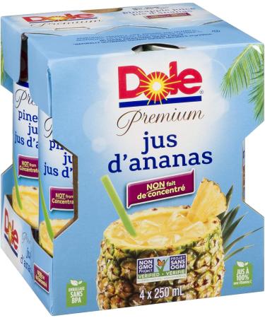 Dole Pineapple Juice 100% Pineapple 240 mL Case of 6 (4 Pack) Cans packing may vary - Buy Online on GoSupps.com