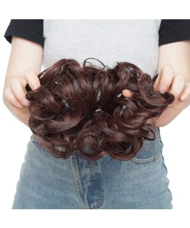 Silk-Co Hair Part with Rubber Band - Wavy Soft Bun Hair Extensions | Natural Black & Dark Red | 25g Thickening Messy Bun Updos - Buy Online on GoSupps.com