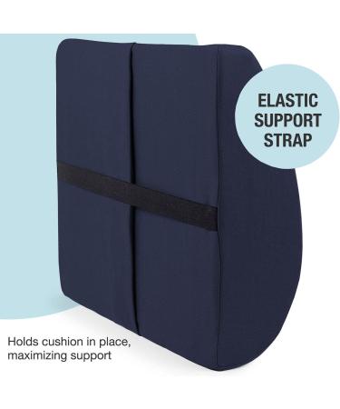DMI Lumbar Support Pillow for Chair to Assist with Back Support with Removable Washable Cover to Ease Lower Back Pain and Discomfort while Improving Posture  14 x 13 x 5  Contoured Foam  Premium  Navy Navy Premium - Buy Online on GoSupps.com