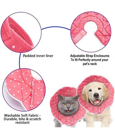 SunGrow Cat Cone Collar 9-10.5 Neck Size Pink - Soft E-Collar for Recovery & Stress Relief - Adjustable Strap Enclosures - Buy Online on GoSupps.com