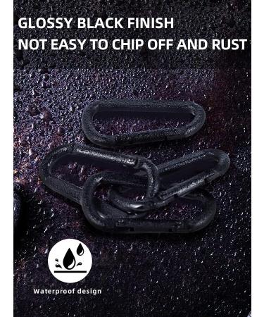 DELSWIN Heavy Duty Carabiner Clip 900lbs - 3 D-Shaped Spring Hooks for Hammocks, Camping, Hiking - Black M8 (2pcs) - Buy Online on GoSupps.com