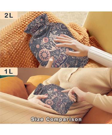 Shop Naanle Vintage Floral Deer Hot Water Bottle - 2L Transparent Heat & Cold Therapy for Pain Relief | Ideal for Bed Hands & Feet - Buy Online on GoSupps.com