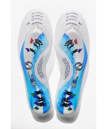 Big Size Walking Blue Men Insole Insert Arch Support Air Orthotics (Men 8 12 US)
