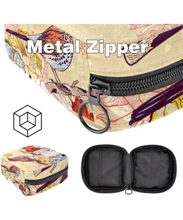 Vintage Spring Birds Menstruation Pad Bag with Zipper - Women's Tampon & Napkin Storage Solution - Buy Online on GoSupps.com