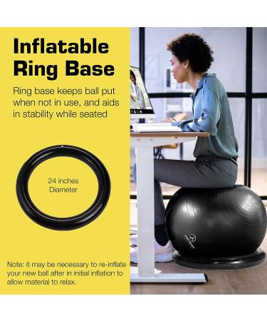 ProBody Large 65cm Pilates Ball Chair for Home Office Workout - Antiburst Exercise Ball with Base for Balance & Stability - Ideal for Back, Abs, Aqua Fitness - Buy Online on GoSupps.com