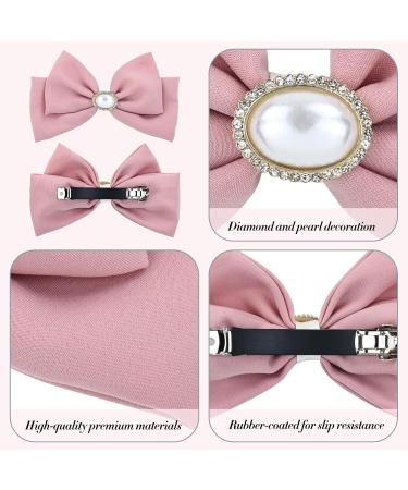 inSowni 5 Pieces Decorative Automatic Spring Pearl Rhinestone Bow Knot Hair Barrettes Clips Metal Hair Pins Grips Accessories for Women Girls Teens Kids - Buy Online on GoSupps.com