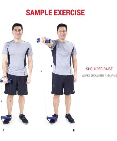 Gwee Best Resistance Bands Exercise Kit | Total Body Workout & Muscle Building | Ultimate Gym Crosstrainer with DVD Travel Bag & Healthy Eating e-Book | Blue - Buy Online on GoSupps.com