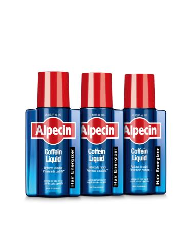 Alpecin Caffeine Liquid 3 x 200 ml | Lotion anti-chute pour homme pour la croissance naturelle des cheveux | Produits contre l'amincissement et la chute h r ditaire | Fortifie et stimule les racines