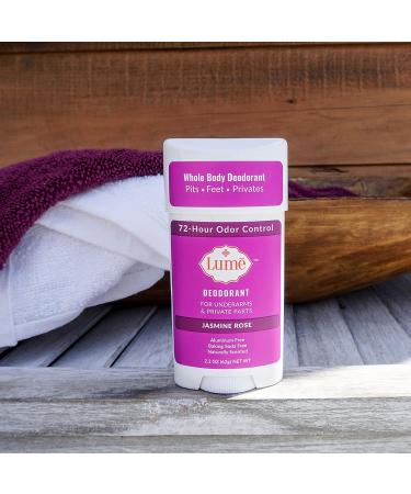 Lume Natural Deodorant Stick - Aluminum-Free, Baking Soda-Free, Hypoallergenic for Underarms & Private Parts - Safe for Sensitive Skin - 2.2oz (Jasmine Rose) - Buy Online on GoSupps.com