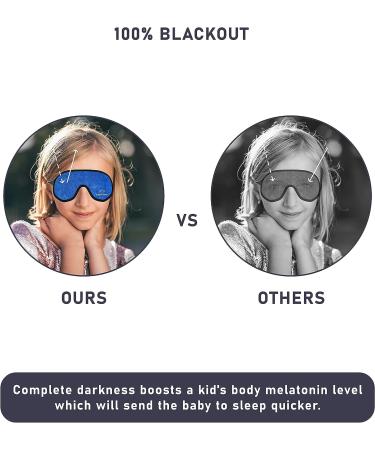 Kids Memory Foam 3D Contoured Sleep Mask - Blockout Light Eye Cover for Boys and Girls - Dark Blue - Buy Online on GoSupps.com