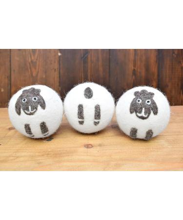 Pachamama Handmade XL Wool Tumble Dryer Balls 7cm 3 Pk Reduce Drying Time Save Energy Fabric Soften Reduce Static Reduce Wrinkles Unscented Long Life - Cute Sheep Pattern Felted by Hand Fair Trade - Buy Online on GoSupps.com