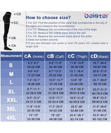 Beister Medical Compression Stockings for Women & Men - 20-30 mmHg Support Hose for Varicose Veins & Edema - Opaque Toe Wrap - XXL Size - Buy Online on GoSupps.com