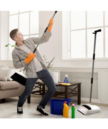 Premium Long Handled Broom and Dustpan Set for Home - Upright Standing Lobby Broom and Dust Pan Brush - Lightweight and Robust - Buy Online on GoSupps.com