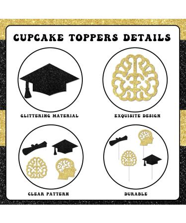kreat4joy 24pcs Brain Graduation Cupcake Toppers Neurologist Graduation Congrats Grad Party Decor Neurology Party Decorations for Neuroscience Cake Decorations - Buy Online on GoSupps.com