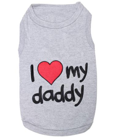 Parisian Pet Dog Cat Clothes Tee Shirts I Love Daddy T-Shirt, 3XL XXX-Large I Love My Daddy 1