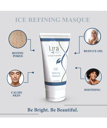 Lira Clinical Ice Refining Masque - Acne & Oil Control Kaolin Clay Mask with Niacinamide Salicylic Acid & Collagen - Calm Skin & Refine Pores - 2 fl oz - International Shipping Available - Buy Online on GoSupps.com
