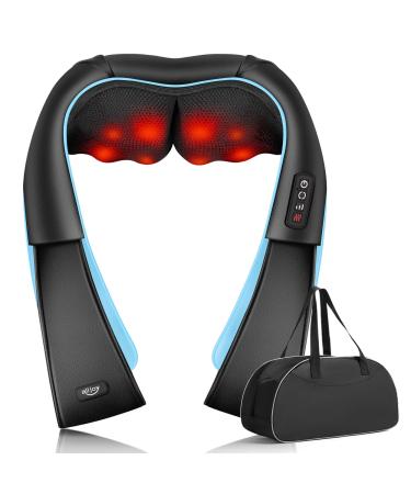 AllJOy neck massage device Shiatsu massage device electrically with heat function shoulder shoulder for back legs feet back massage device for house office gifts for men dark blue