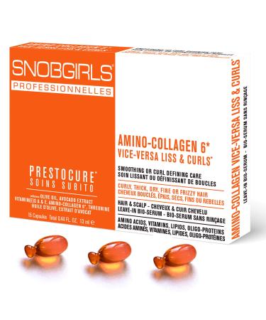 SNOBGIRLS VICE-VERSA CURLS Vegan Hair Oil Smoothing or Curl Defining All Types of Curls Curly Dry or Frizzy Hair with Amino Collagen Olive Oil Hyaluronic Acid & Hair Vitamins (15 Capsules)