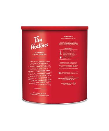 Tim Hortons Original Blend Medium Roast Ground Coffee - 48oz Canister of Canada's Favorite 100% Arabica Beans - 3lb Pack - Buy Online on GoSupps.com