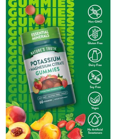 Nature's Truth Potassium Magnesium Citrate Gummies | 60 Count | Vegan, Non-GMO & Gluten Free Supplement - Buy Online on GoSupps.com