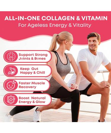 2 Pack Sugar Free Collagen Gummies for Women & Men | Hydrolyzed Collagen Peptides for Hair Skin & Nails | MultiCollagen Protein Type I II III V X with Biotin & Vitamin C | Strawberry Flavor, 120 Count 60 Count (Pack of 2) - Buy Online on GoSupps.com
