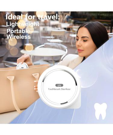 Portable Toothbrush Case Holder with Fan Drying - Rechargeable Cleaner for Electric & Manual Toothbrushes (White - Buy Online on GoSupps.com