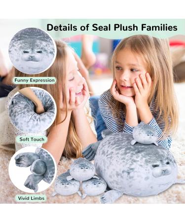 ETAOLINE Chubby Blob Seal Pillow Plush Toy - 20in Cute Stuffed Animals with 4 Baby Seal Styles - Buy Online on GoSupps.com