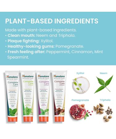Himalaya Botanique Complete Care Toothpaste 4-Pack - Plaque Reducer for Brighter Teeth and Fresh Breath - 5.29 oz - Buy Online on GoSupps.com
