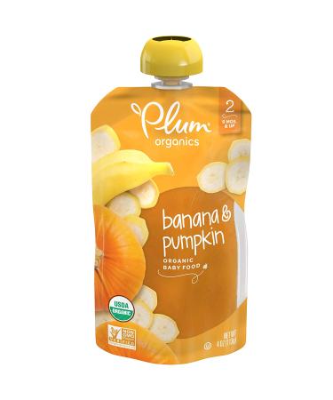 Plum Organics Stage 2 Organic Baby Food | Banana & Pumpkin | 4 oz Pouch (Pack of 6) - Buy Online on GoSupps.com
