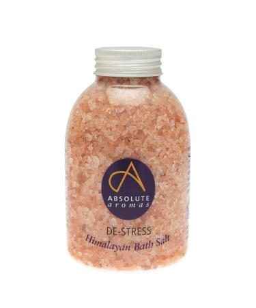 Absolute Aromas De-Stress Bath Salts 625g - Natural Pink Himalayan Salt Infused with 100% Pure Essential Oils Bergamot Ylang Ylang Frankincense and Jasmine Oil to Relax and Soak Tired Muscles De-Stress 625 g (Pack of 1)