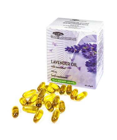 Lavender Pure Oil 500mg 100% Pure & Natural Cold macerated Extract 40 softgel Capsules