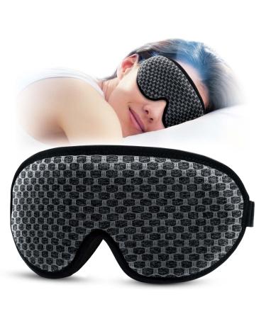 Doimeri Sleep Mask - Upgraded 3D Eye Mask for Women Men Comfortable Light Blocking Sleeping Mask with Adjustable Strap for Night Shift Travel Nap - Gray