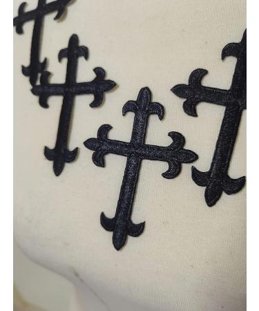 5pcs Black Flower Applique Patches - DIY Embroidery Sticker Blossom - Buy Online on GoSupps.com