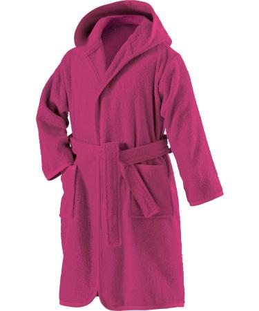 Erwin M ller Children's Bathrobe with hood Uni Frottier berry size 158/164 - soft fluffy strong sucking with binding belt and bags 100% cotton (other colors sizes) bathrobe 158/164 berry