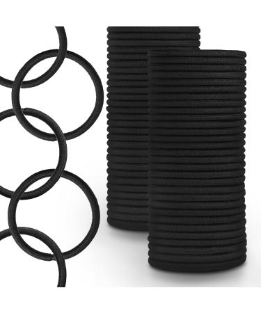 120 PCS Yeehuan Hair Ties for Women  4MM Elastic Hair Bands Men's Black Ponytail Holder Elastic Bands for Thick and Curly Hair  Hair Accessories Gifts