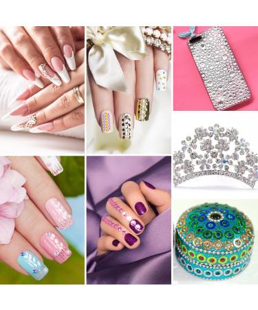 6800 Colorful Rhinestones & Pearl Nail Art Kit - Flatback Gems with Tweezers & Pen for DIY Nail Designs - Buy Online on GoSupps.com