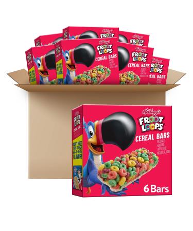 Kellogg's Froot Loops Cereal Bars, Original, On The Go Snack Food, 33.6oz Case (8 Count)