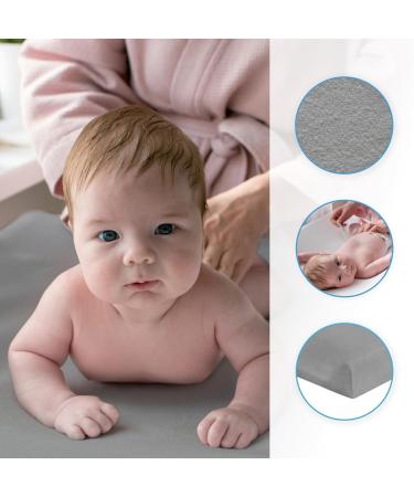 Grey Baby Changing Mat Terry Cover | 70x50 cm Nappy Changer with Raised Edges - Buy Online on GoSupps.com