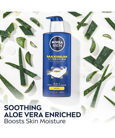 Nivea Men Maximum Hydration 3-in-1 Aloe Vera Lotion 16.9 fl oz - Nourishing & Moisturizing - Buy Online on GoSupps.com