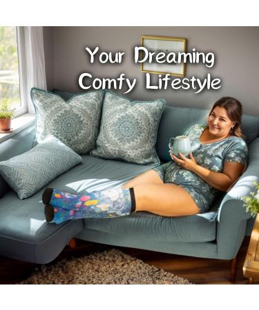 Gooi Extra Wide Diabetic Socks for Swollen Feet | Colorful Non-Binding Edema & Neuropathy Socks for Men & Women | Plus Size 13-15 10-13 - Buy Online on GoSupps.com
